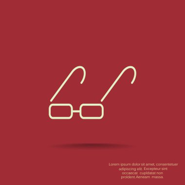 Basit dikdörtgen gözlük simgesi