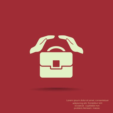 Evrak çantası ile eller web simgesi