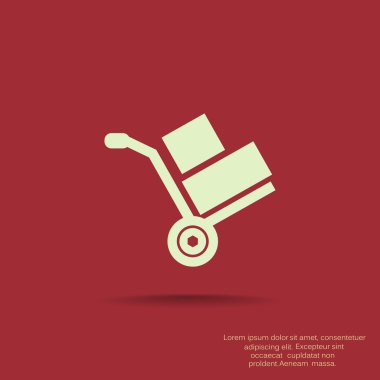 El arabası ile kutuları simge