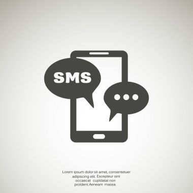 Sms kabarcıklar simgesi ile Smartphone