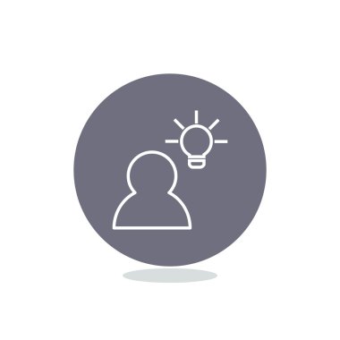 İnsan ve ampul basit simgesi