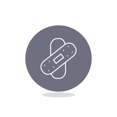 Bandaj sıva basit web simgesi, anahat vektör çizim