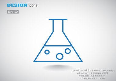Kimyasal şişesi basit web simgesi, anahat vektör çizim