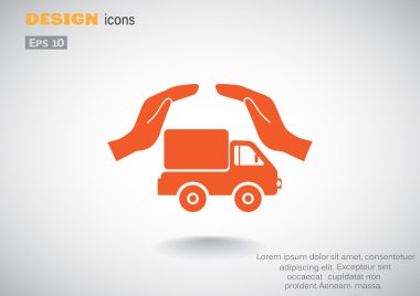 Eller web simgesi ile kamyon