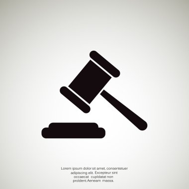 Açık artırma çekiç basit web simgesi, anahat vektör çizim
