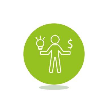 Işık ve dolar simgesi olan insan