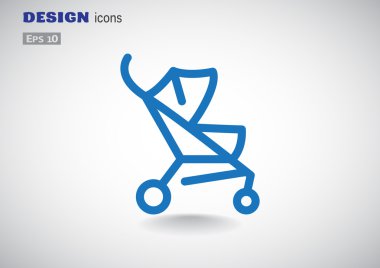 Basit bebek arabası anahat web simgesi