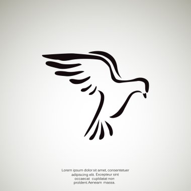 Güvercin basit web simgesi, barış ve iyilik kavramı