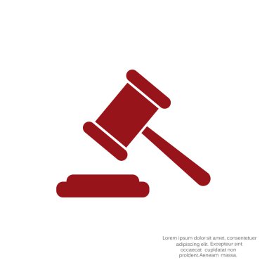 Açık artırma çekiç basit web simgesi, anahat vektör çizim