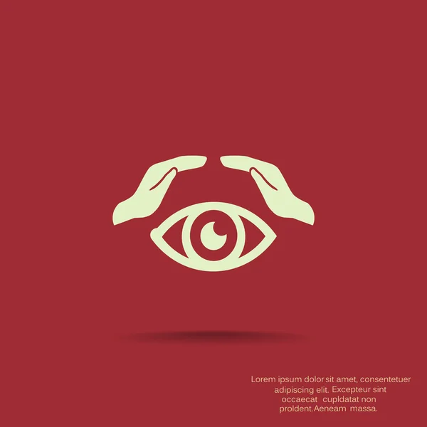 Mänskliga ögat och händerna web icon — Stock vektor