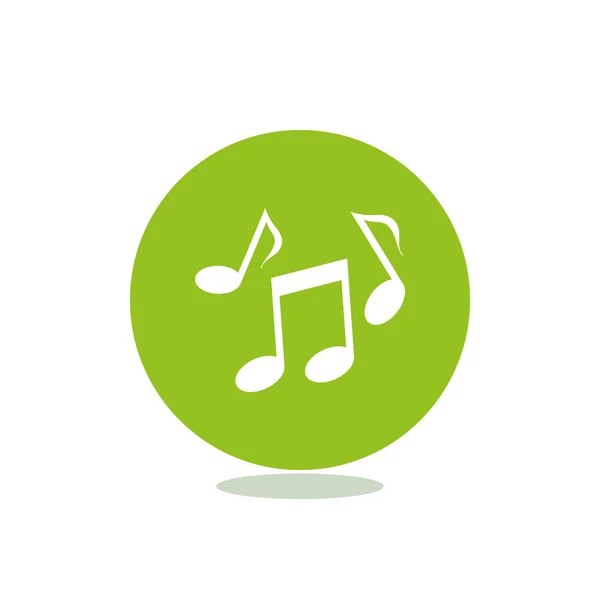 Music web icon with notes — Stock Vector