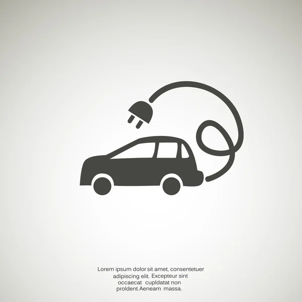 Electricidad coche icono web simple, esquema ilustración vectorial — Vector de stock