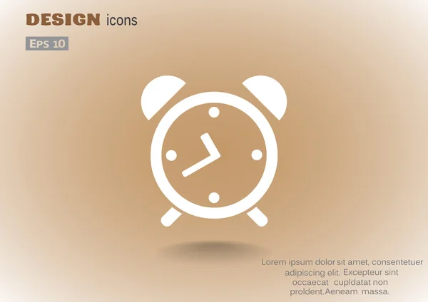 単純な目覚まし時計アイコン — ストックベクタ