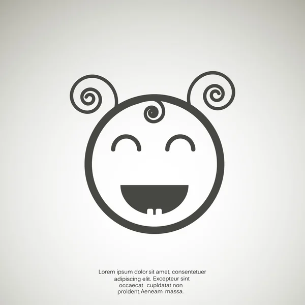Doodle cara de niño feliz — Vector de stock