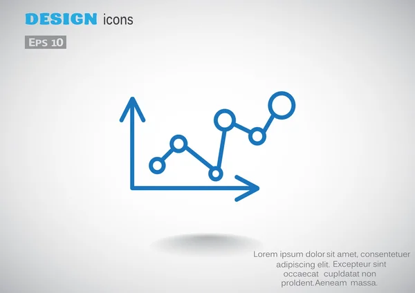 Graphique croissant icône web simple — Image vectorielle
