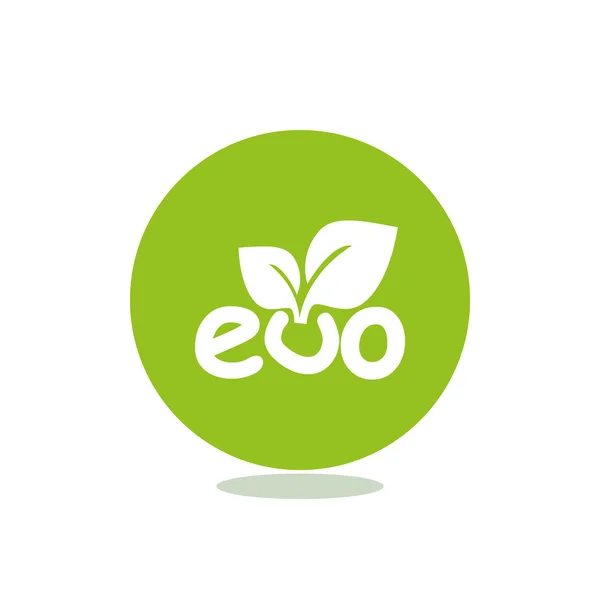 Eco iscrizione con icona foglie — Vettoriale Stock