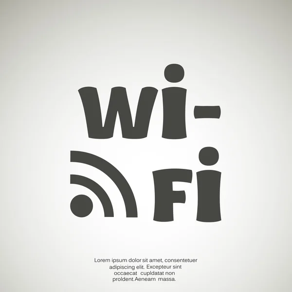 Wi-Fi επιγραφή με κύματα — Διανυσματικό Αρχείο