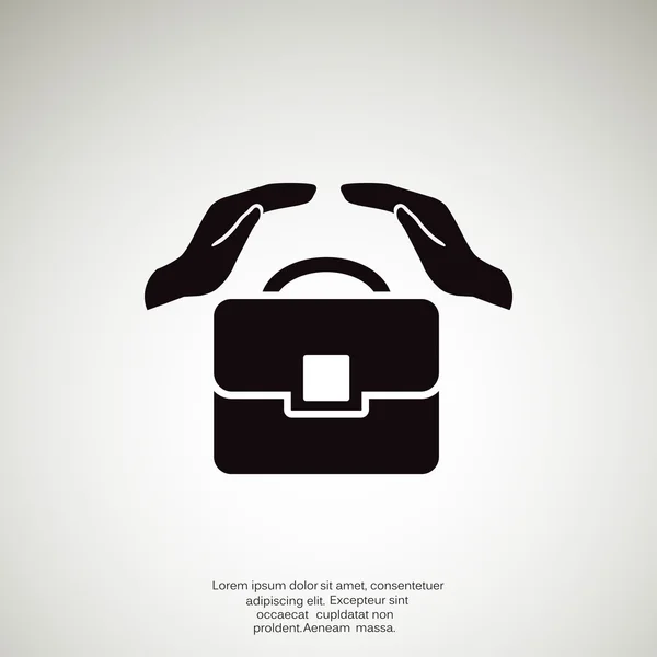 Evrak çantası ile eller web simgesi — Stok Vektör