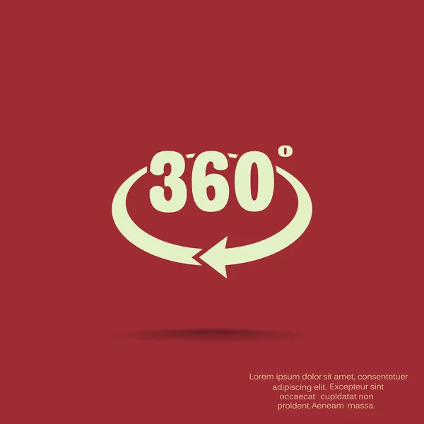 360 degreece με στρογγυλεμένες βέλος εικονίδιο — Διανυσματικό Αρχείο