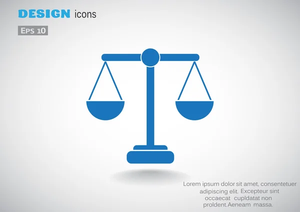 Schalen van Justitie eenvoudige web pictogram — Stockvector