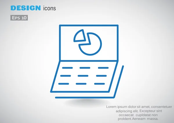Portátil simple con gráfico — Archivo Imágenes Vectoriales