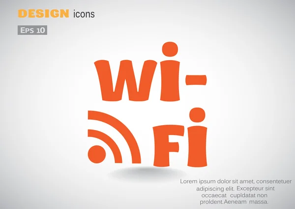Iscrizione Wi-Fi con onde — Vettoriale Stock