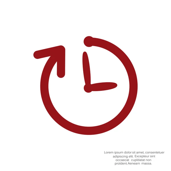 简单的时钟与圆形的箭头图标 — 图库矢量图片