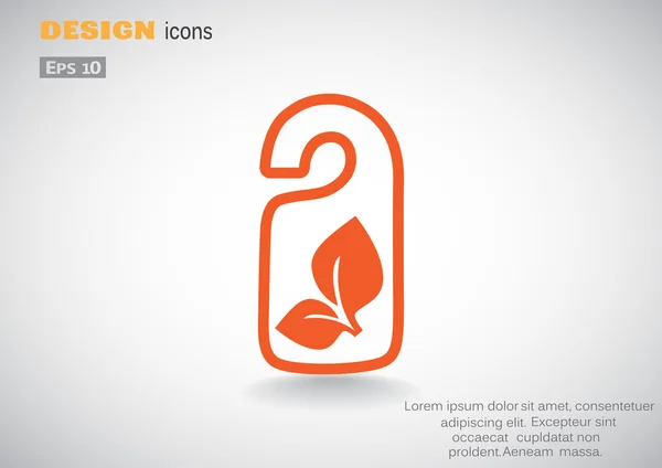Eco iscrizione con icona foglie, illustrazione vettoriale contorno — Vettoriale Stock