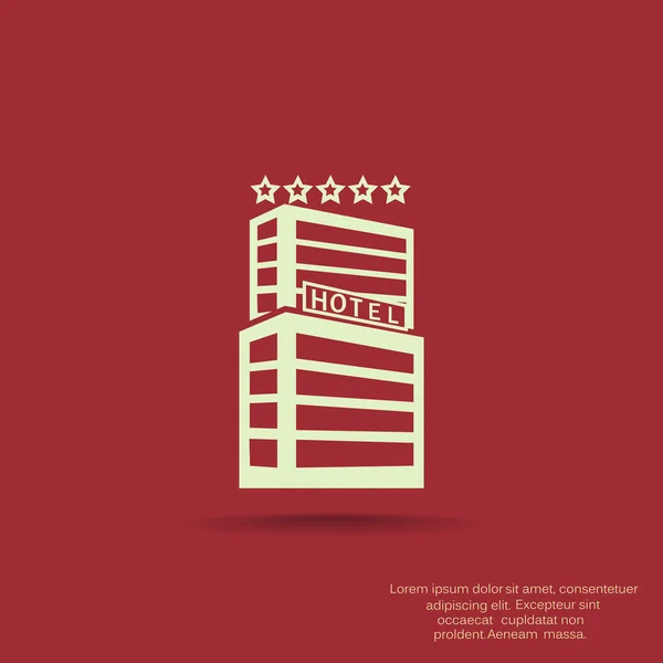 Hotel épület egyszerű ikon — Stock Vector
