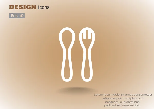 Couverts cuillère simple et fourchette — Image vectorielle