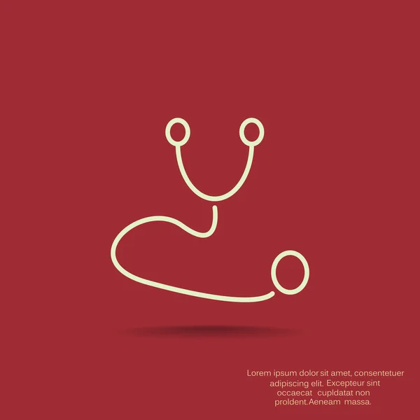 Stetoskop basit web simgesi — Stok Vektör