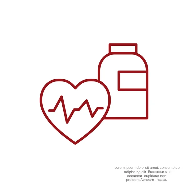 Médecine cardiaque icône web simple — Image vectorielle