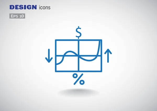 Diagram med business symboler ikonen — Stock vektor