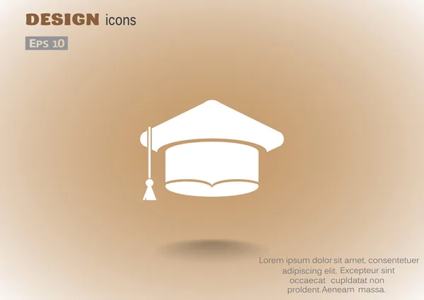 Sombrero académico icono web simple — Archivo Imágenes Vectoriales