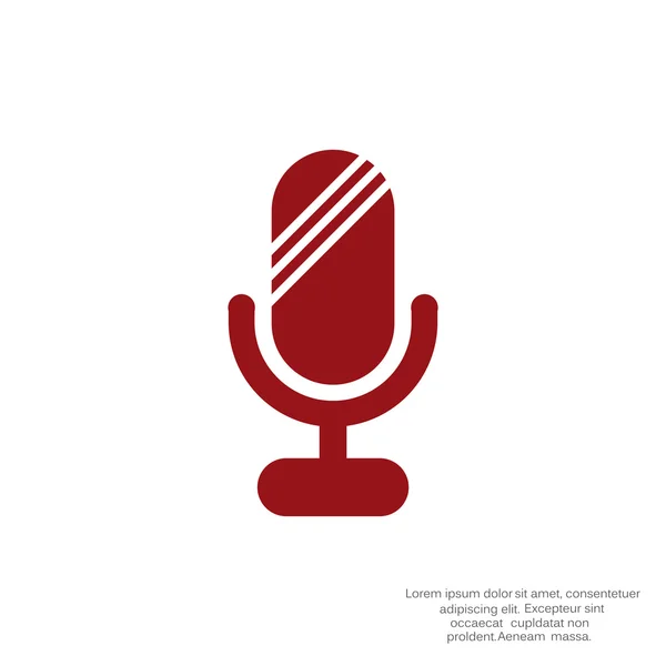 Ícone web microfone simples — Vetor de Stock