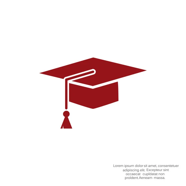 Chapeau académique simple icône web — Image vectorielle
