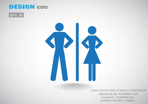 Icône WC avec signes de genre — Image vectorielle