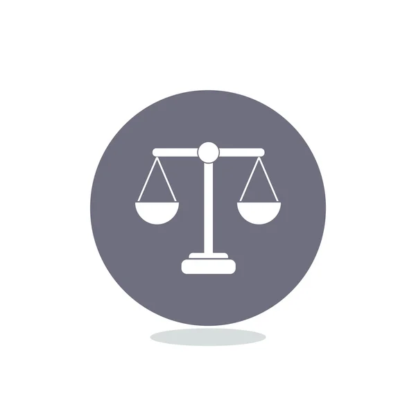 Schalen van Justitie eenvoudige web pictogram — Stockvector