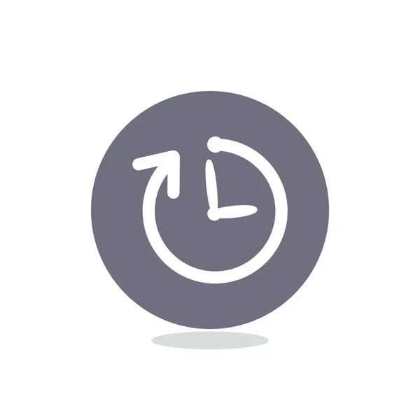 Relógio simples com ícone de seta arredondada — Vetor de Stock