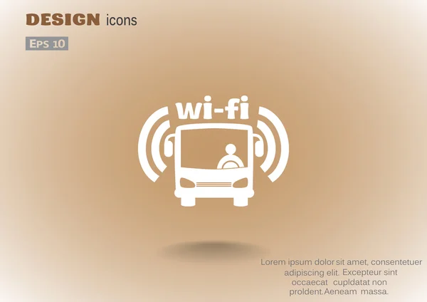 Wi-Fi en el signo de autobús, icono vector esquema ilustración — Archivo Imágenes Vectoriales