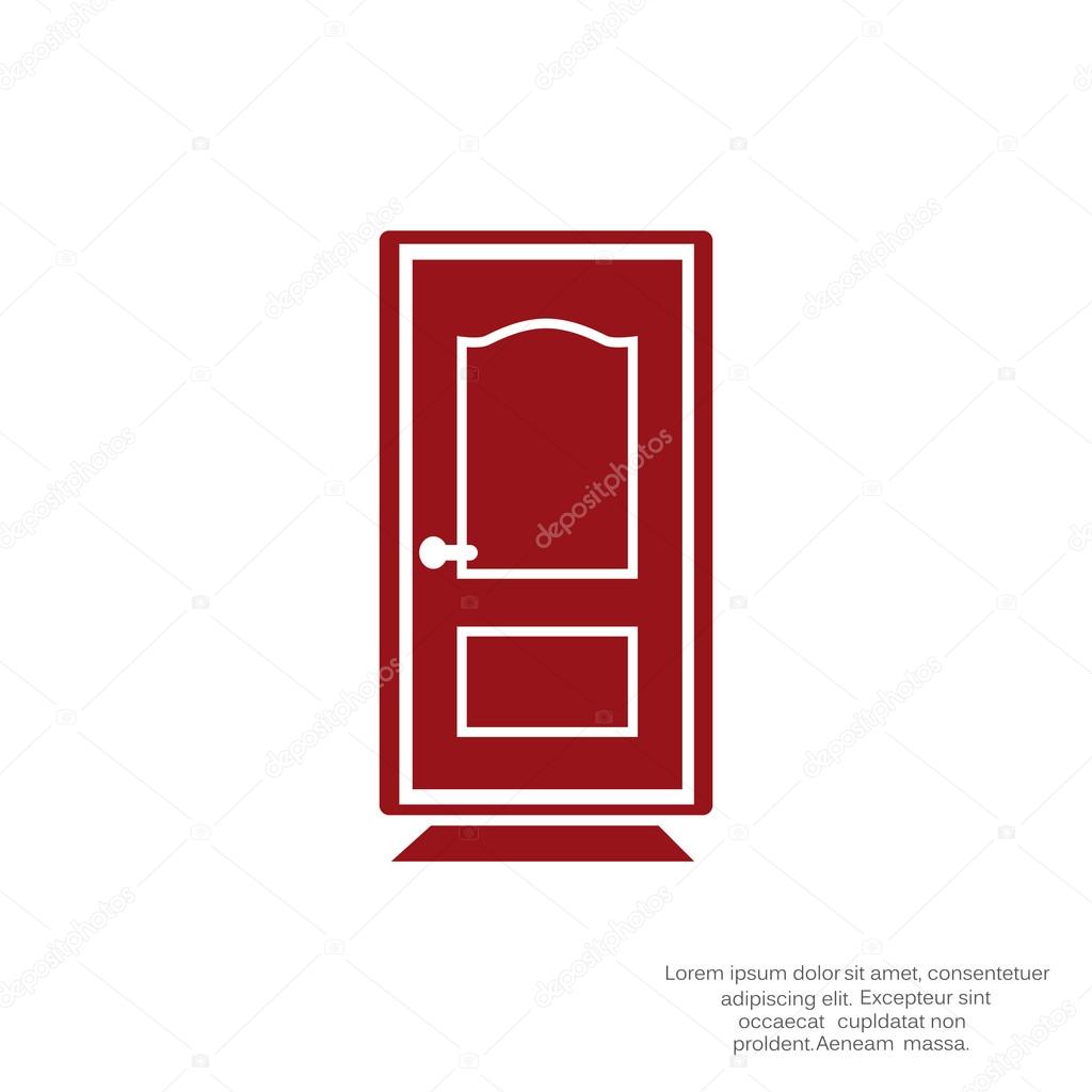 Closed door web icon, vector illustration