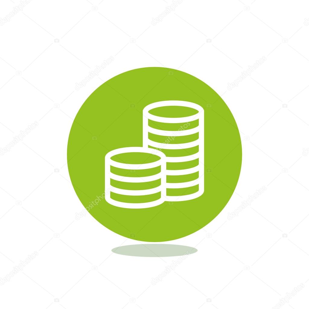 Columns of coins, money concept simple outline illustration
