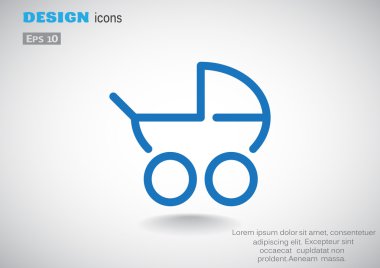 Basit bebek arabası anahat web simgesi