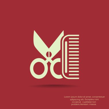 Tarak ve makas basit simgesi