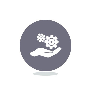 El basit simgesi üzerinde yuvarlak Dişliler