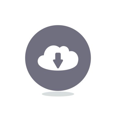 Bulut dosya karşıya yükleme sembolü, anahat vektör çizim