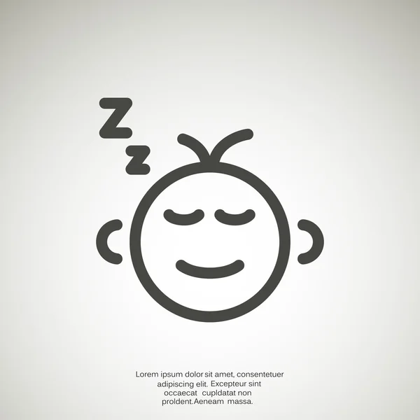 Silueta de bebé durmiendo — Vector de stock