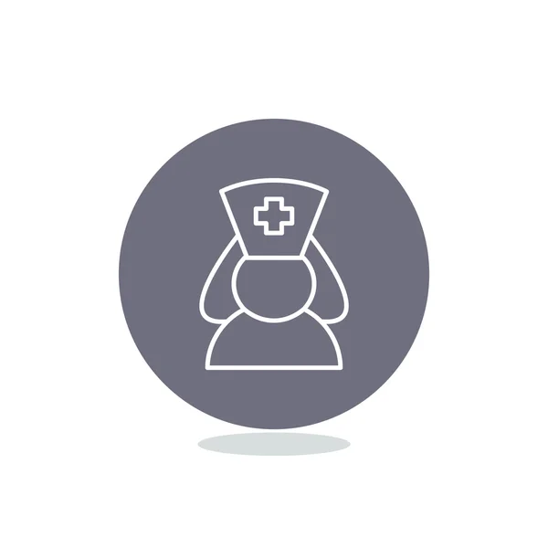 Νοσοκόμα σιλουέτα εικονίδιο web — Διανυσματικό Αρχείο