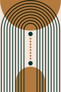 Gökkuşağı Güneşi Boho Minimalist Duvar Yazdırma Sanatı Soyut Yazdırma Bohem Sanatı, vektör hilal, poster vintage