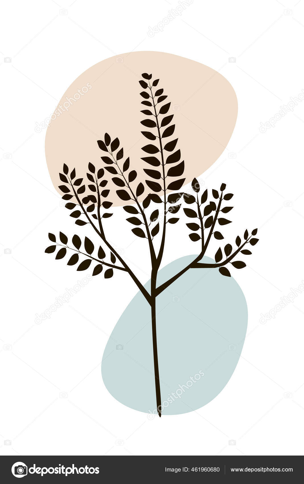 Tropical Leaves Outline Modern Boho Minimalist Style Vector Illustration For Printing On T Shirt Web Design Beauty Salons Posters Creating A Logo Vector Image By C Mayaemi Mail Ru Vector Stock 461960680